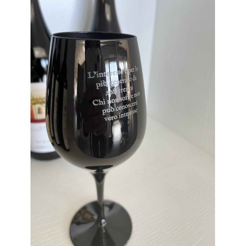 Calice vino rosso colore nero ml 480 stile black moon in vetro cristallino
