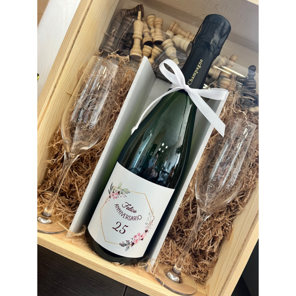 BOTTIGLIA VINO PERSONALIZZATA CHAMPAGNE BRUT NATURE 100% PINOT NOIR PAUL DANGIN