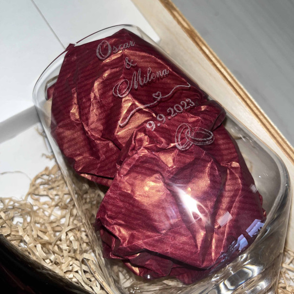 CONFEZIONE REGALO PROSECCO E CALICI PERSONALIZZATI