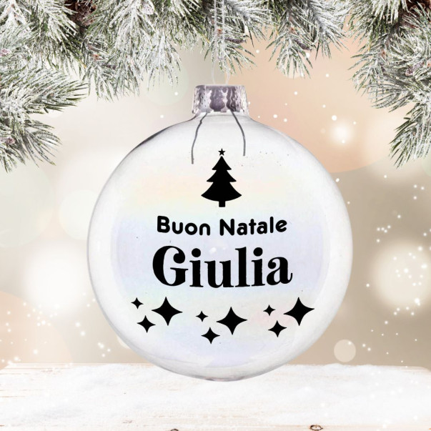 PALLINE DI NATALE PERSONALIZZATE IN VETRO 10 CM