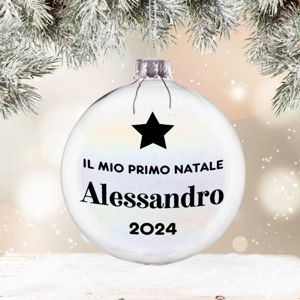 PALLINE DI NATALE PERSONALIZZATE IN VETRO 10 CM