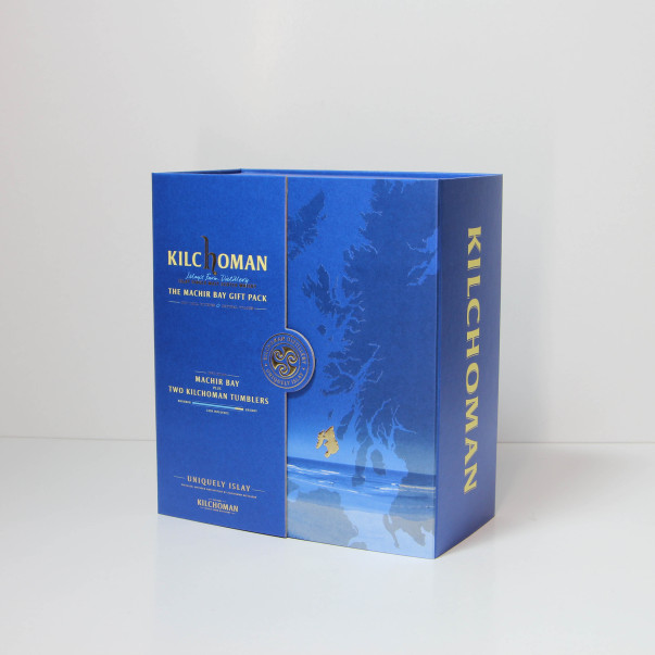 COFANETTO REGALO WHISKY MACHIR BAY KILCHOMAN CON DUE BICCHIERI